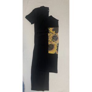 Zara Elegant Black Dress + Sunflower Faith-Inspired Tee Bundle S/XS Women